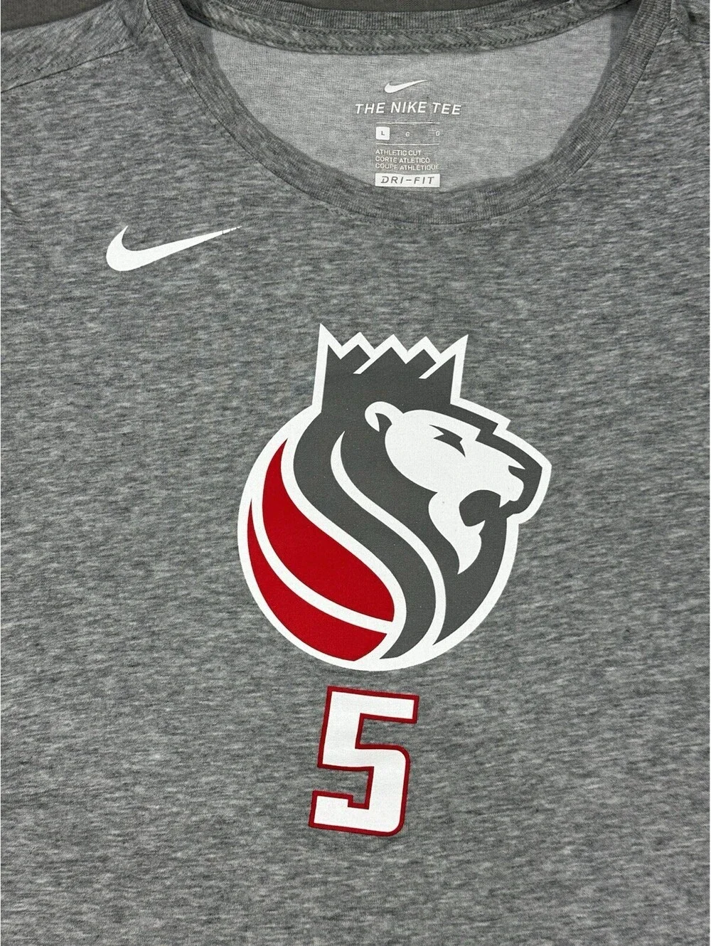 Sacramento Kings Fox #5 Nike Dri-Fit NBA Tee Shirt Mens XXL Gray Short Sleeve